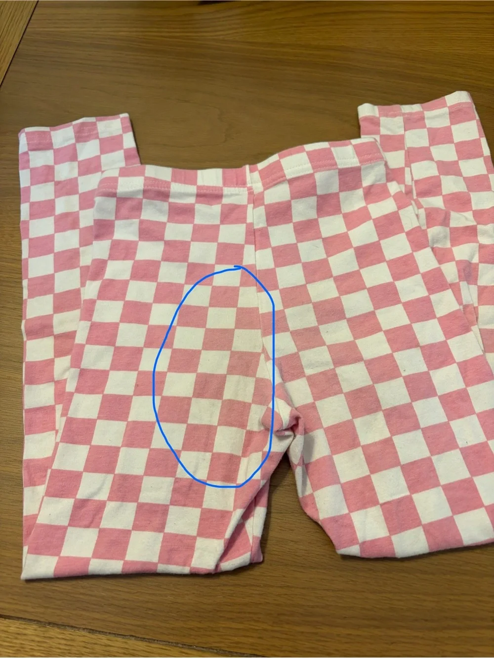3 for $8 Kids Pink and White Checkered Leggings